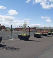outdoor seating - public seating - square planters - rectangular planters , Hartecast UK