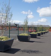 outdoor seating - public seating - square planters - rectangular planters , Hartecast UK